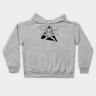 Mysteries Of The Deep - Geometric - Symmetrical - Black Octopus Kids Hoodie